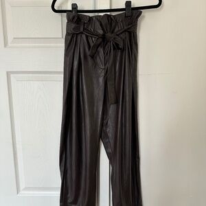 Dark brown BCBG faux leather pants